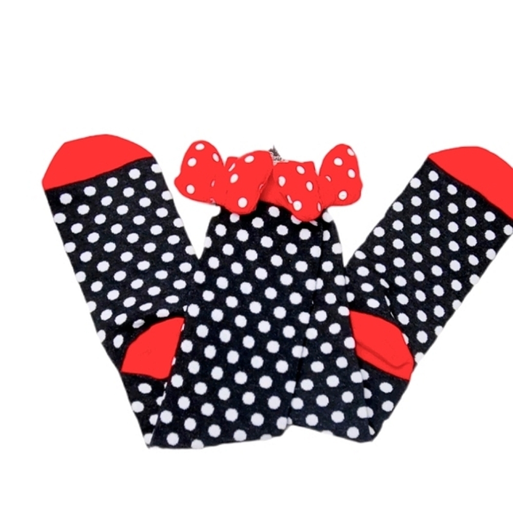 Disney Parks Minnie Mouse Bow Long Socks
